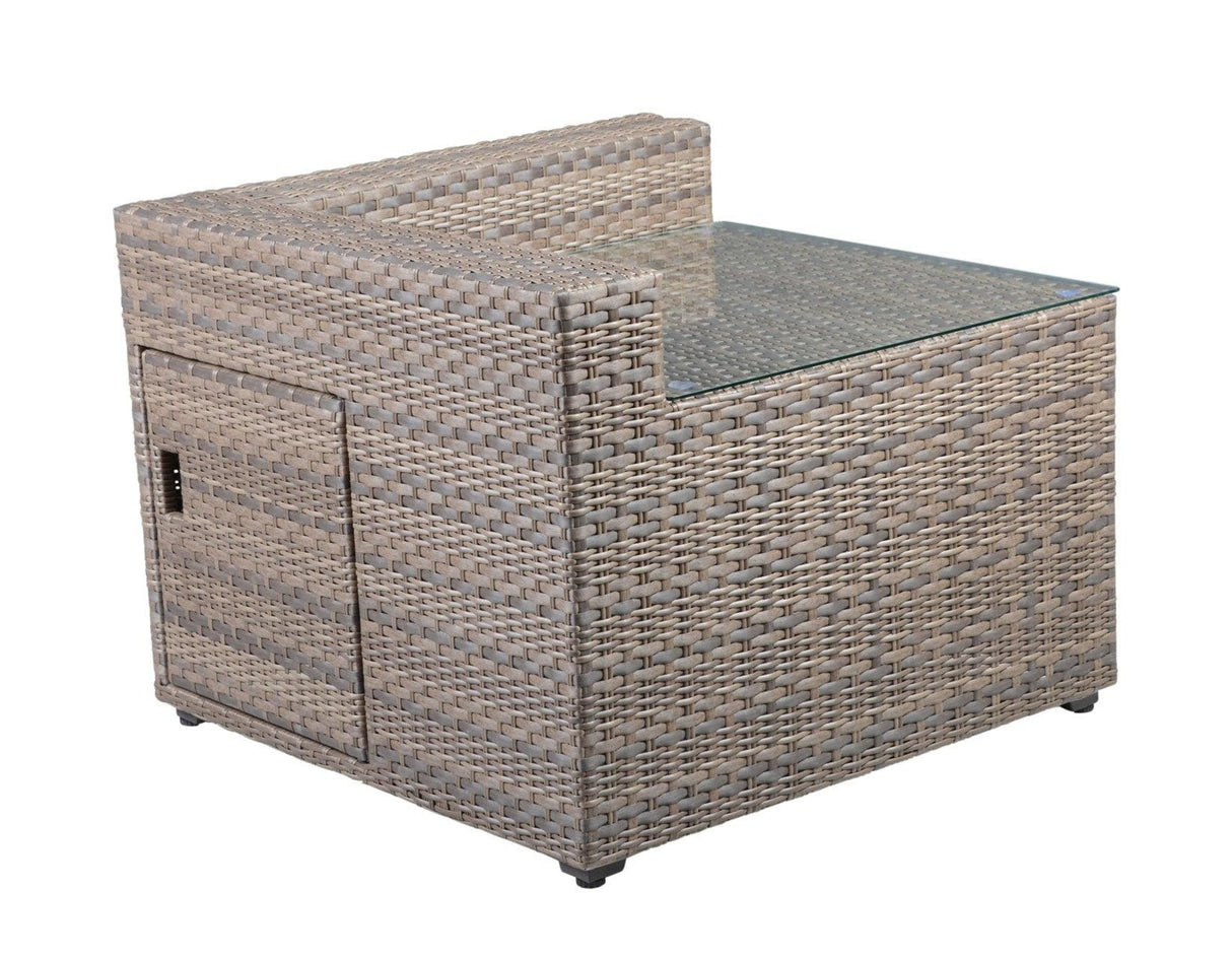 Tamyra Resin Wicker Side Table & Ottoman by Steve Silver at Eve Furniture