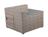 Tamyra Resin Wicker Side Table & Ottoman by Steve Silver at Eve Furniture