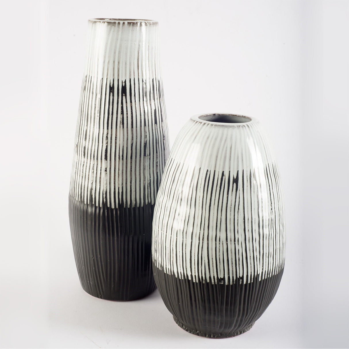Tanami I Tall Dark Brown/White Ceramic Vase by Mercana at Eve Furniture
