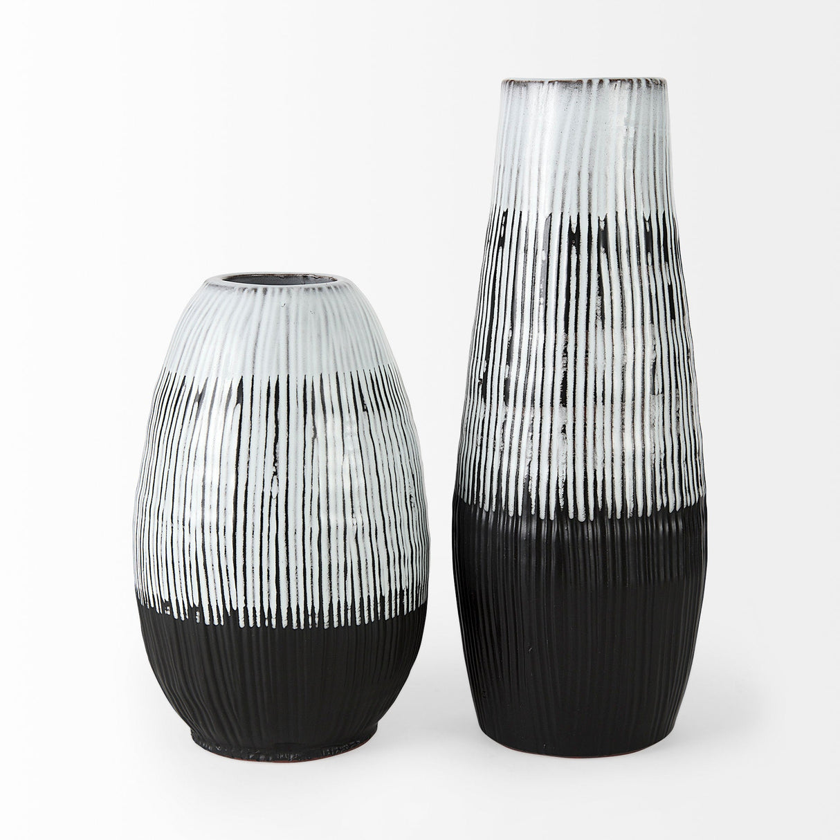 Tanami I Tall Dark Brown/White Ceramic Vase by Mercana at Eve Furniture
