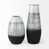 Tanami I Tall Dark Brown/White Ceramic Vase by Mercana at Eve Furniture