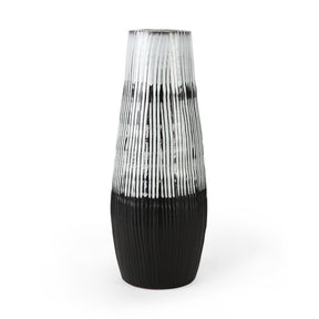 Tanami I Tall Dark Brown/White Ceramic Vase by Mercana at Eve Furniture
