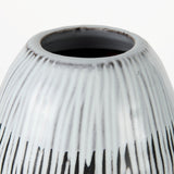 Tanami II Short Dark Brown/White Glazed Ceramic Vase by Mercana at Eve Furniture