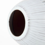 Tanami II Short Dark Brown/White Glazed Ceramic Vase by Mercana at Eve Furniture