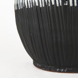 Tanami II Short Dark Brown/White Glazed Ceramic Vase by Mercana at Eve Furniture