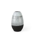 Tanami II Short Dark Brown/White Glazed Ceramic Vase by Mercana at Eve Furniture