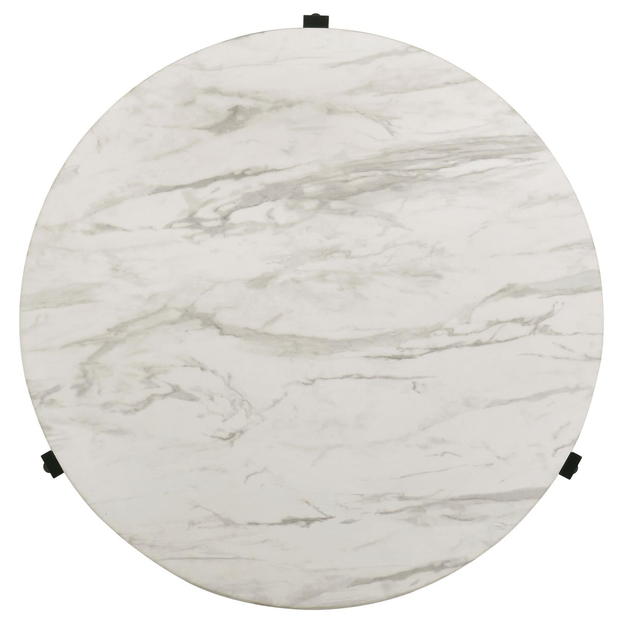 Tandi Faux White Marble/Black Round Coffee Table