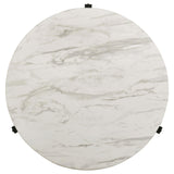 Tandi Faux White Marble/Black Round Coffee Table