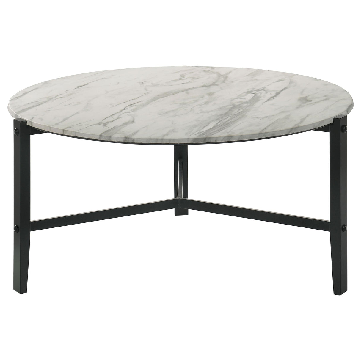 Tandi White 3-Piece Faux Marble Coffee and End Table Set by Coaster at Eve Furniture