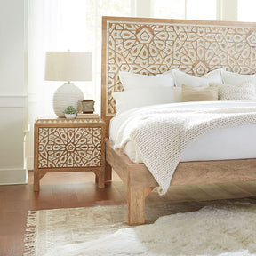 Tangiers 26" Nightstand in Carved Natural White by Home Trends & Design at Eve Furniture