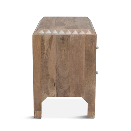 Tangiers 26" Nightstand in Carved Natural White by Home Trends & Design at Eve Furniture