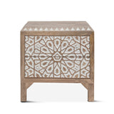 Tangiers 26" Nightstand in Carved Natural White by Home Trends & Design at Eve Furniture