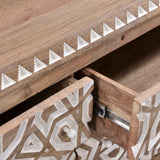 Tangiers 61" Six Drawer Dresser in Carved Natural White by Home Trends & Design at Eve Furniture
