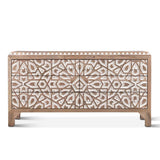 Tangiers 61" Six Drawer Dresser in Carved Natural White by Home Trends & Design at Eve Furniture