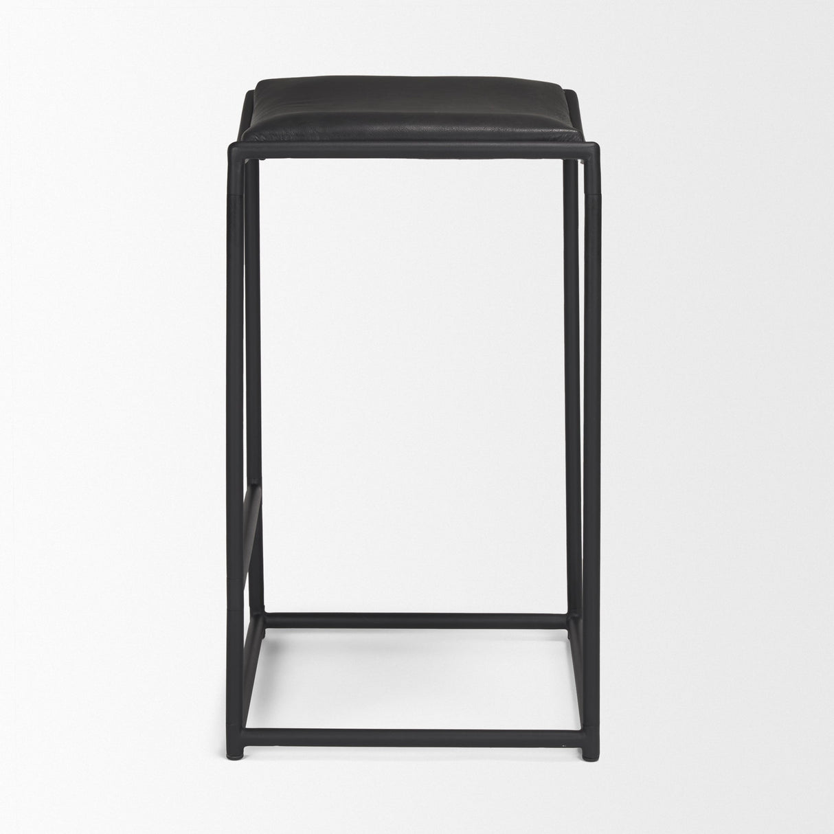 Taniel Black Leather w/ Black Metal Counter Stool by Mercana at Eve Furniture