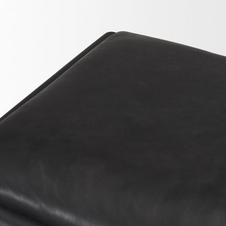 Taniel Black Leather w/ Black Metal Counter Stool by Mercana at Eve Furniture