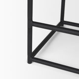 Taniel Black Leather w/ Black Metal Counter Stool by Mercana at Eve Furniture