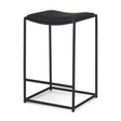 Taniel Black Leather w/ Black Metal Counter Stool by Mercana at Eve Furniture