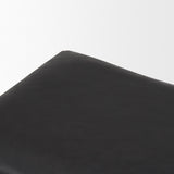 Taniel Black Leather w/ Black Metal Stool by Mercana at Eve Furniture