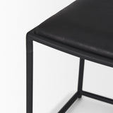 Taniel Black Leather w/ Black Metal Stool by Mercana at Eve Furniture