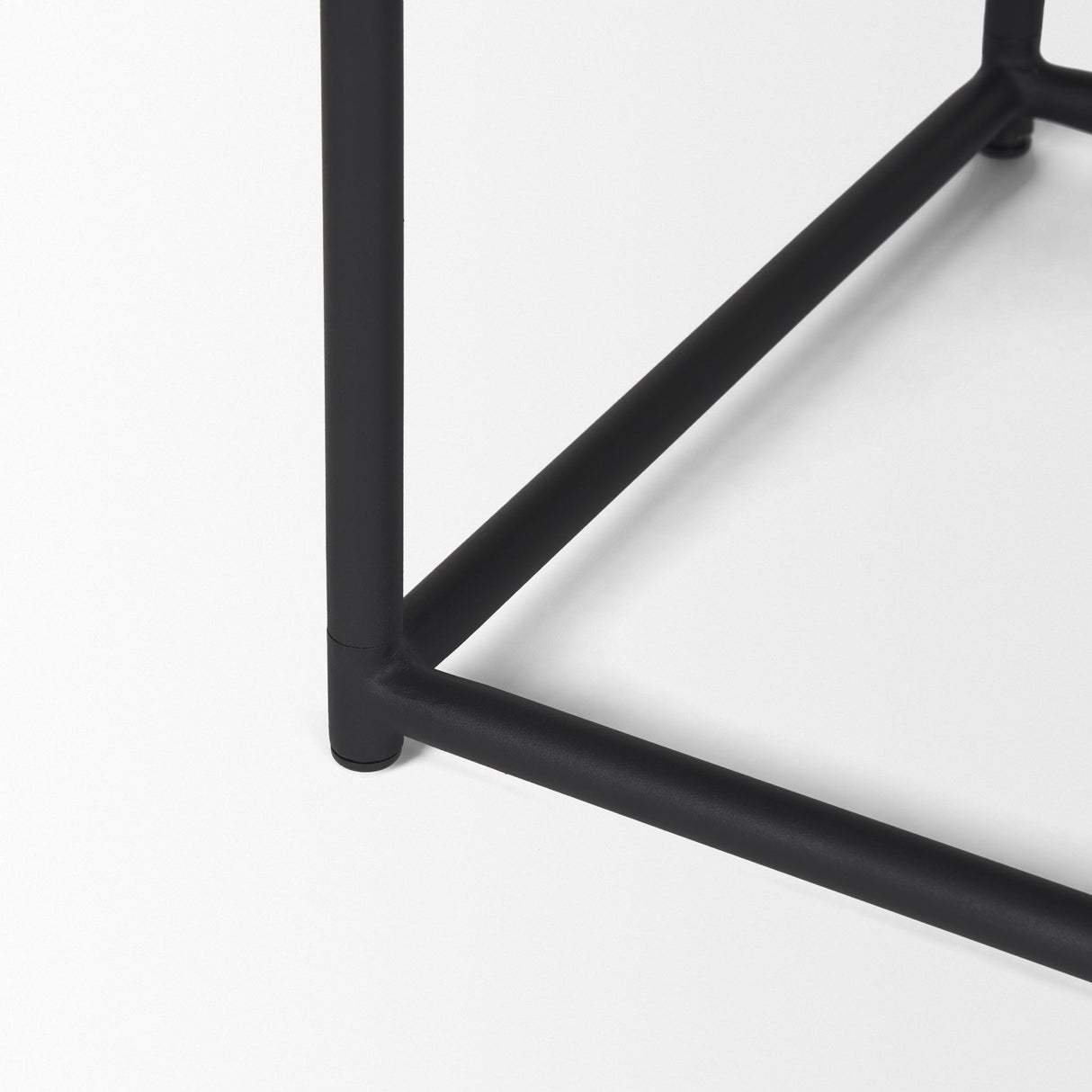 Taniel Black Leather w/ Black Metal Stool by Mercana at Eve Furniture
