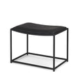 Taniel Black Leather w/ Black Metal Stool by Mercana at Eve Furniture