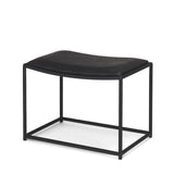 Taniel Black Leather w/ Black Metal Stool by Mercana at Eve Furniture