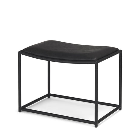 Taniel Black Leather w/ Black Metal Stool by Mercana at Eve Furniture