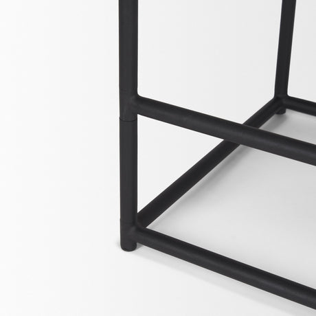 Taniel Brown Leather w/ Black Metal Counter Stool by Mercana at Eve Furniture
