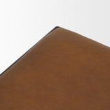 Taniel Brown Leather w/ Black Metal Stool by Mercana at Eve Furniture