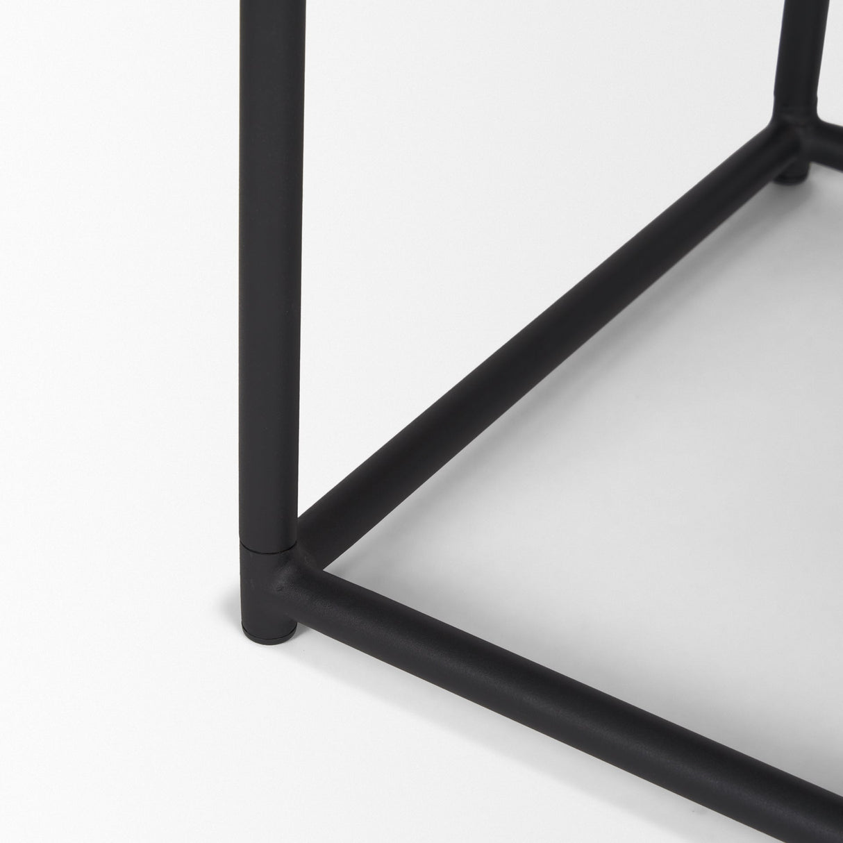 Taniel Brown Leather w/ Black Metal Stool by Mercana at Eve Furniture