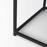 Taniel Brown Leather w/ Black Metal Stool by Mercana at Eve Furniture