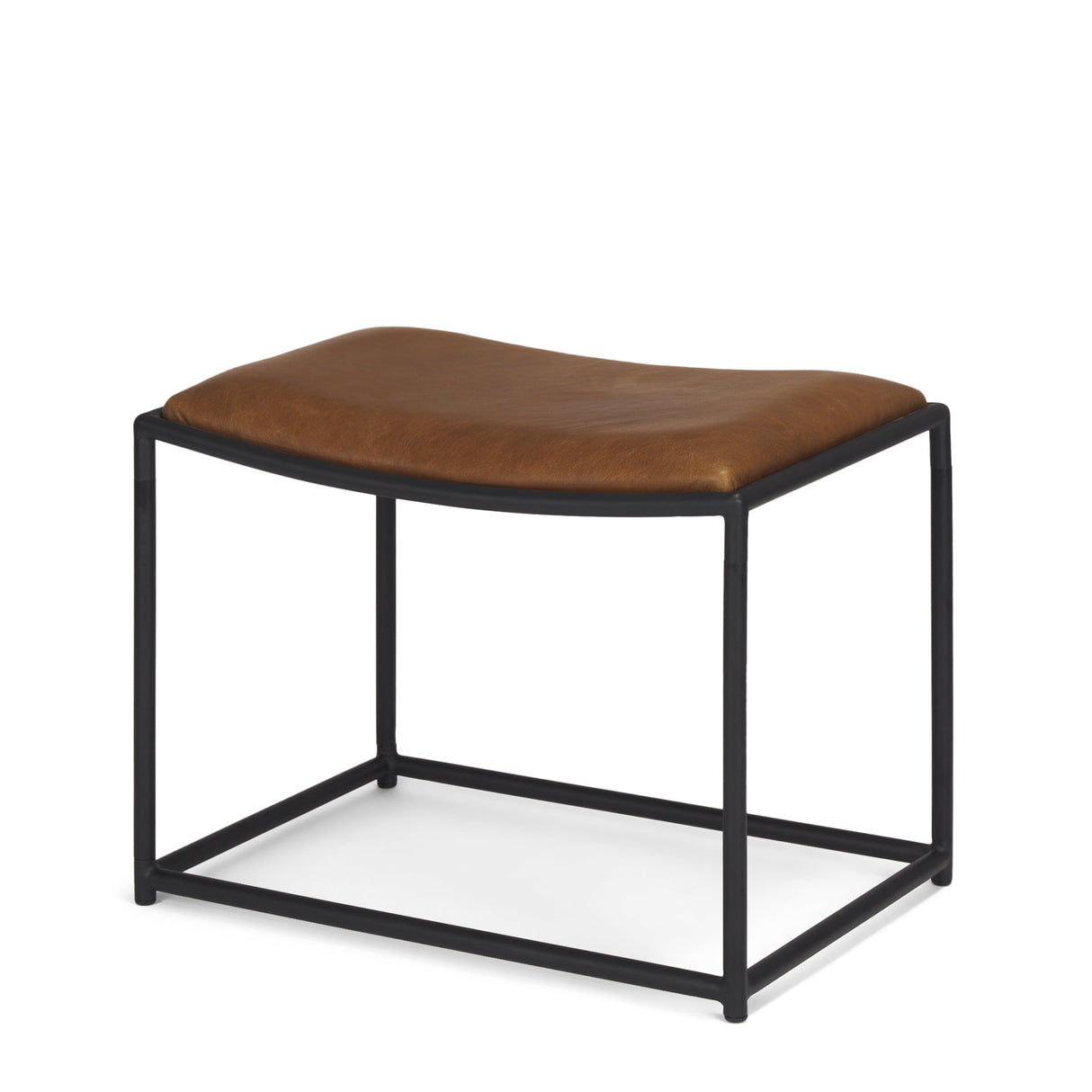 Taniel Brown Leather w/ Black Metal Stool by Mercana at Eve Furniture