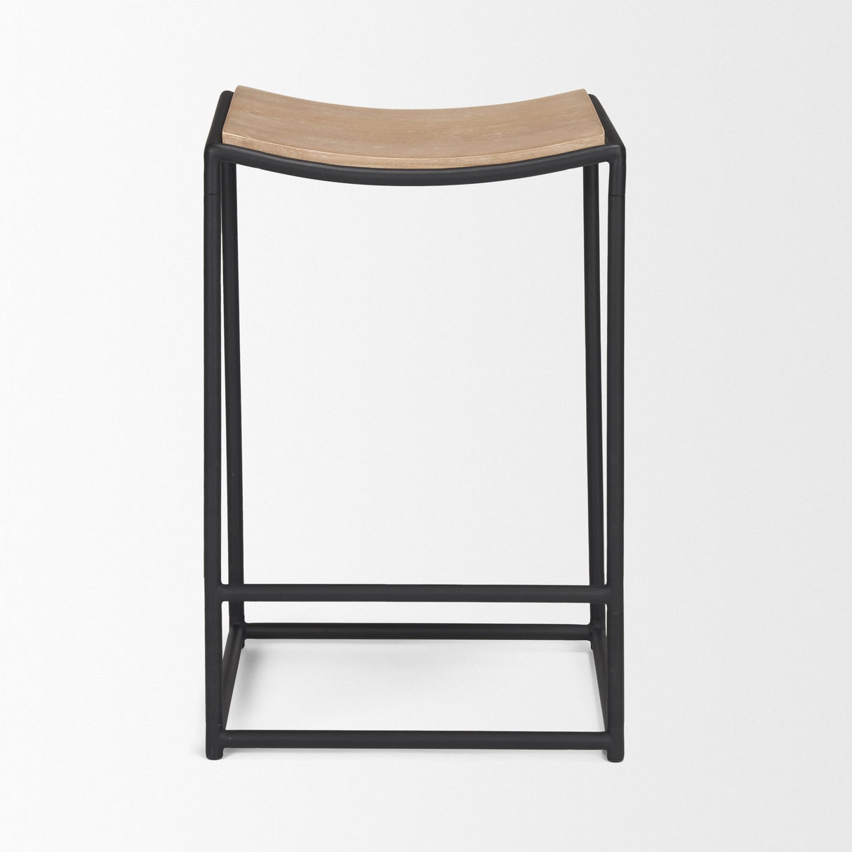 Taniel Light Brown Wood w/ Black Metal Counter Stool by Mercana at Eve Furniture