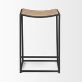 Taniel Light Brown Wood w/ Black Metal Counter Stool by Mercana at Eve Furniture