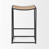Taniel Light Brown Wood w/ Black Metal Counter Stool by Mercana at Eve Furniture