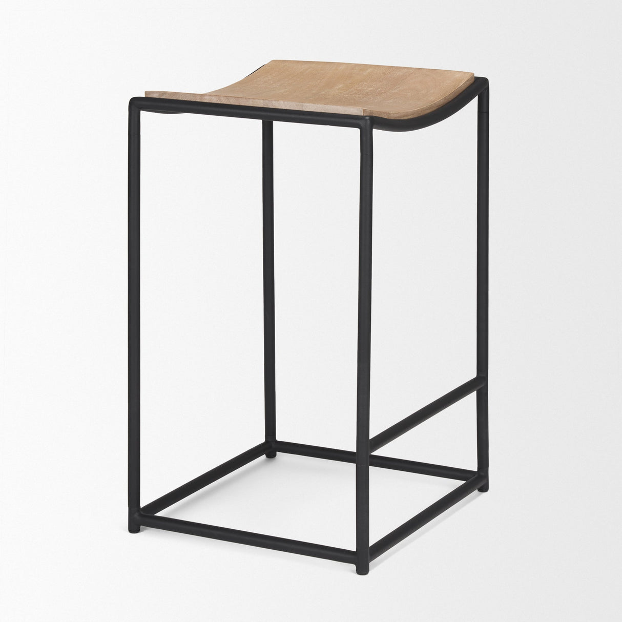 Taniel Light Brown Wood w/ Black Metal Counter Stool by Mercana at Eve Furniture