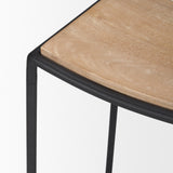 Taniel Light Brown Wood w/ Black Metal Counter Stool by Mercana at Eve Furniture