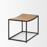 Taniel Light Brown Wood w/ Black Metal Stool by Mercana at Eve Furniture