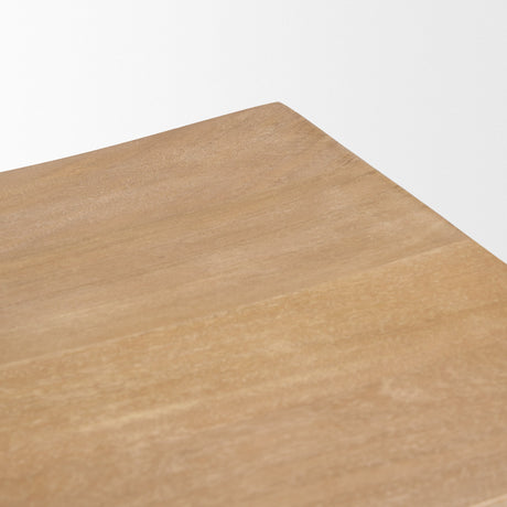 Taniel Light Brown Wood w/ Black Metal Stool by Mercana at Eve Furniture