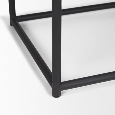 Taniel Light Brown Wood w/ Black Metal Stool by Mercana at Eve Furniture