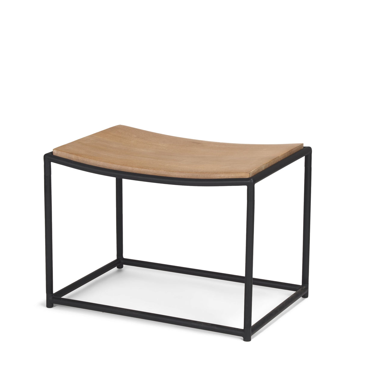 Taniel Light Brown Wood w/ Black Metal Stool by Mercana at Eve Furniture