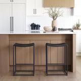 Taniel Textured Black Wood w/ Black Metal Counter Stool by Mercana at Eve Furniture