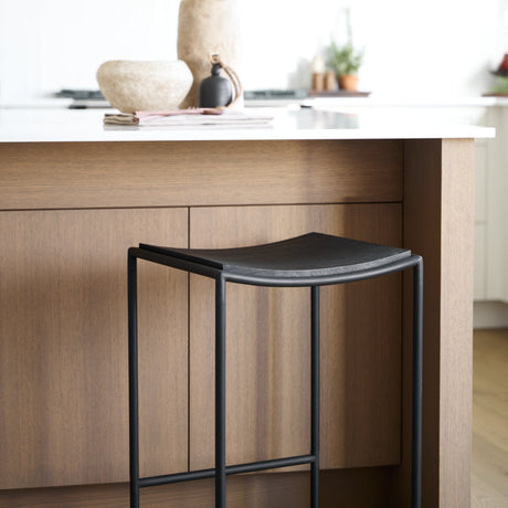 Taniel Textured Black Wood w/ Black Metal Counter Stool by Mercana at Eve Furniture