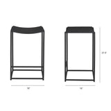 Taniel Textured Black Wood w/ Black Metal Counter Stool by Mercana at Eve Furniture