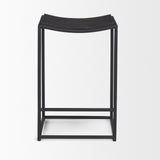 Taniel Textured Black Wood w/ Black Metal Counter Stool by Mercana at Eve Furniture