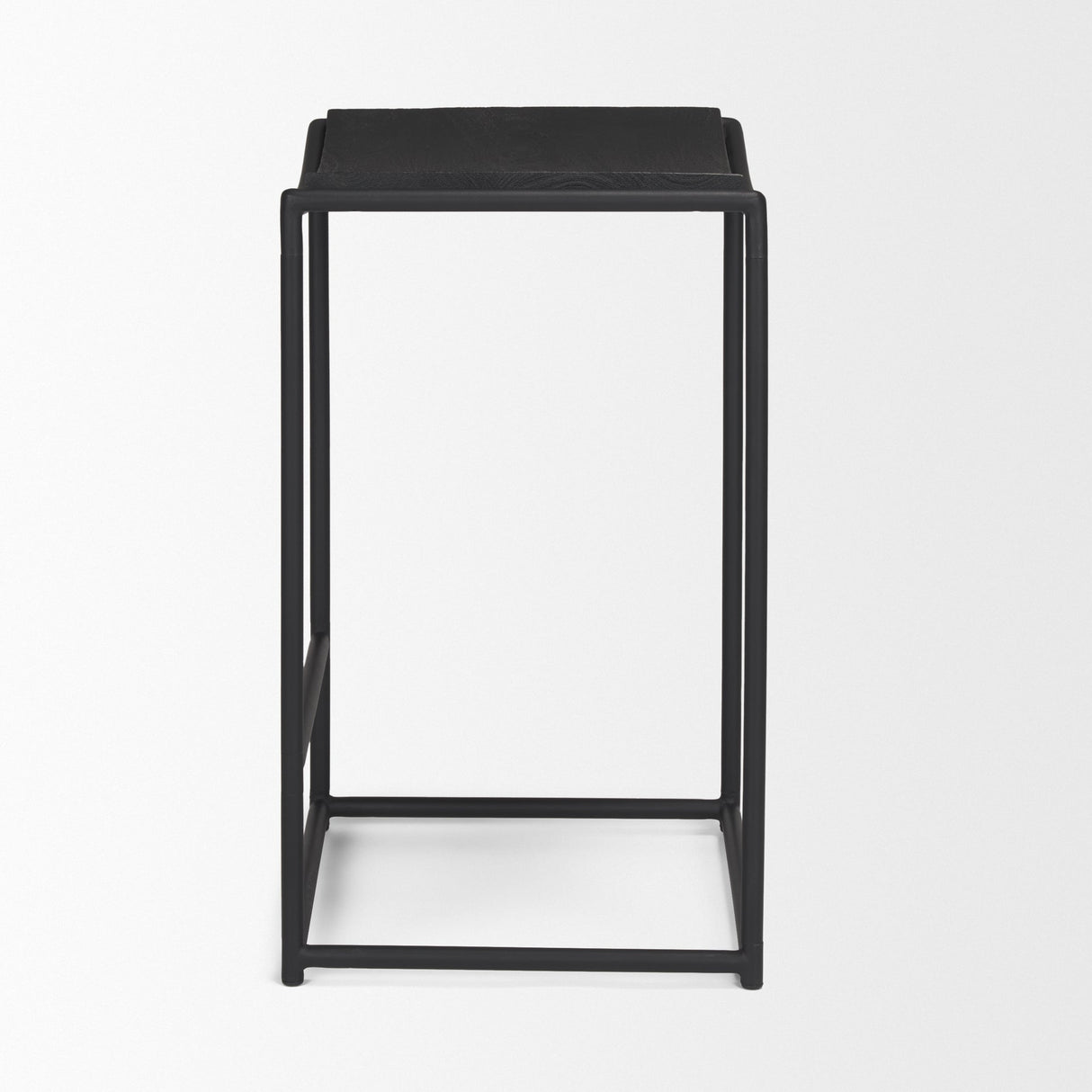 Taniel Textured Black Wood w/ Black Metal Counter Stool by Mercana at Eve Furniture