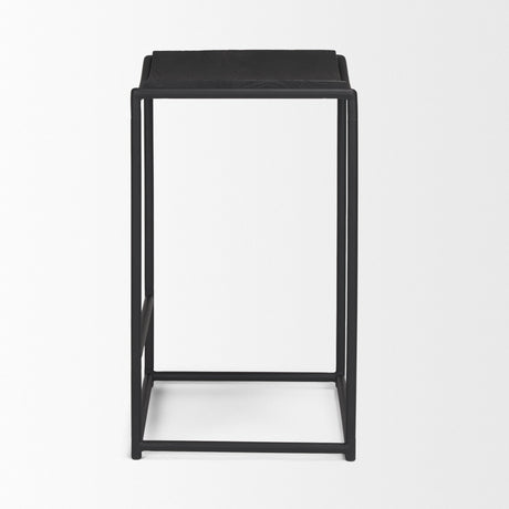 Taniel Textured Black Wood w/ Black Metal Counter Stool by Mercana at Eve Furniture