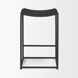 Taniel Textured Black Wood w/ Black Metal Counter Stool by Mercana at Eve Furniture