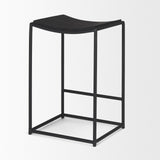 Taniel Textured Black Wood w/ Black Metal Counter Stool by Mercana at Eve Furniture